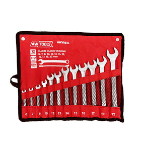 Awtools platte-oogsleutelset 12szt. 6mm-22mm