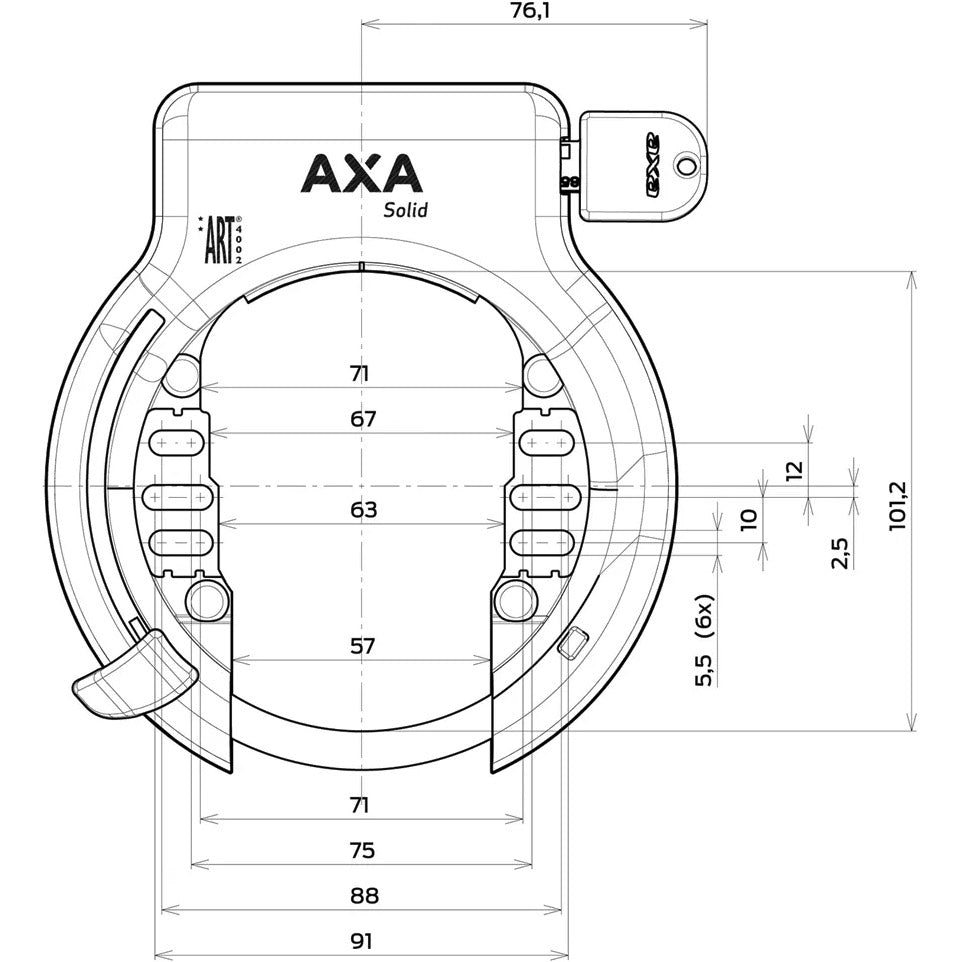 Axa Lock Rahmenschloss massiv schwarz