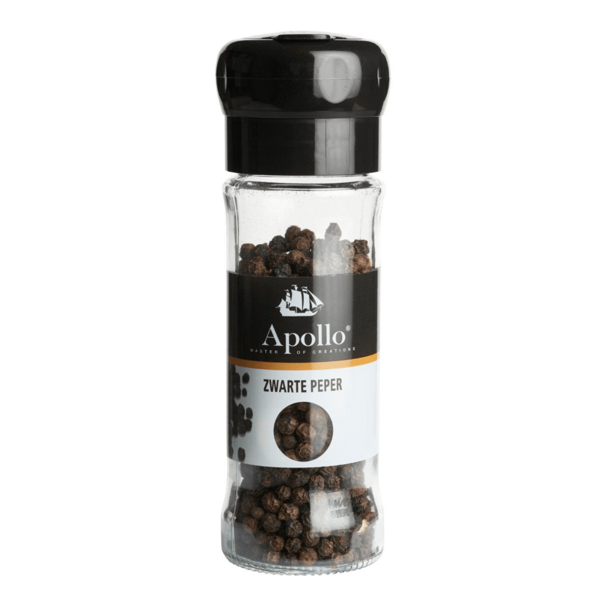 Apollo zwarte peper heel strooimolen (6x 45gr)