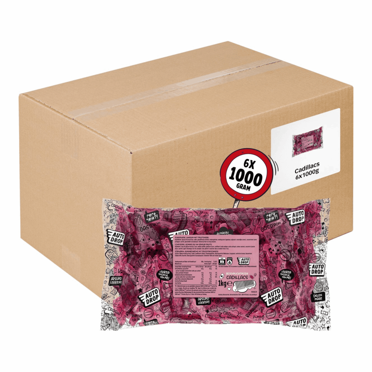 Autodrop rote Cadillacs (6x1kg)