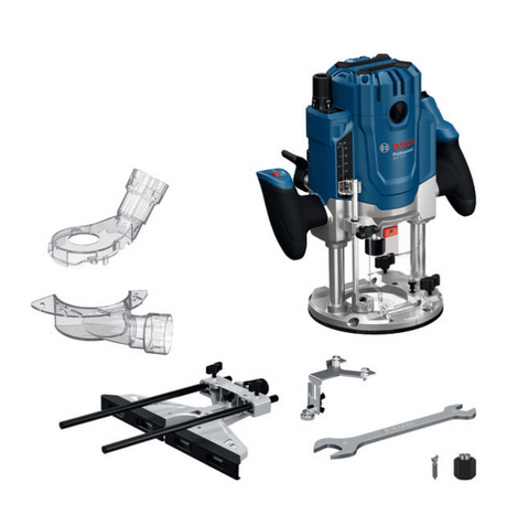 Bosch Blue Gof 20-12 Oberfräse | inkl. Passfeder, Parallelanschlag, 2x Spannzange, 2x Staubadapter, Rollenführung - 0601627221
