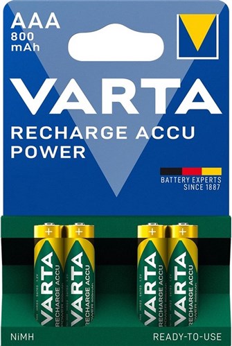 Varta wiederaufladbare Mini Penlite Batterie AAA 800 mAh Nimh 1,2 V 4 Teile auf der Karte