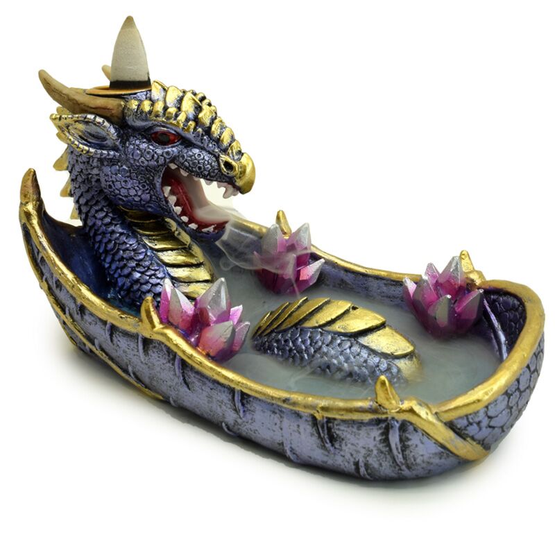 Elements Amethyst-Kristall-Drachen-Rückfluss-Räucherstäbchenhalter