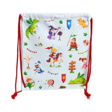 Ritter-Drachen-Canvas-Rucksack mit Kordelzug