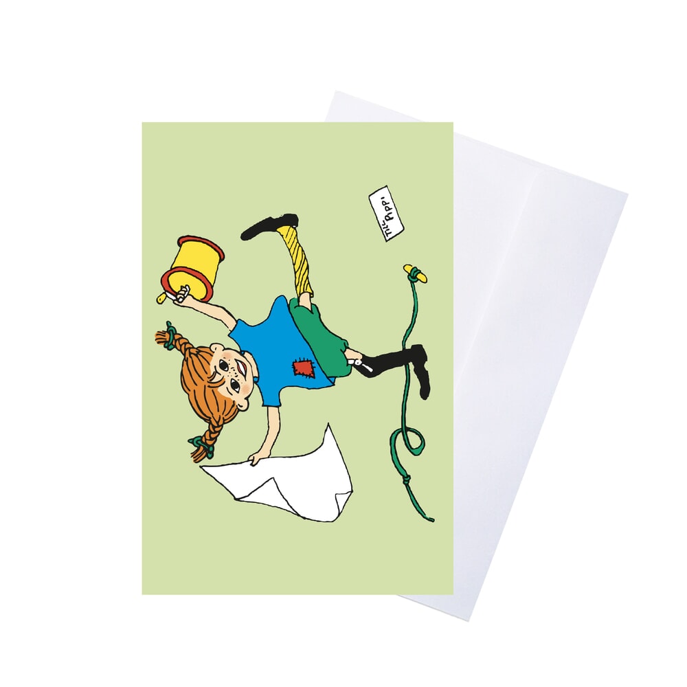 Barbo Toys Pippi-Grußkarte mit Umschlag – Grün (8618)