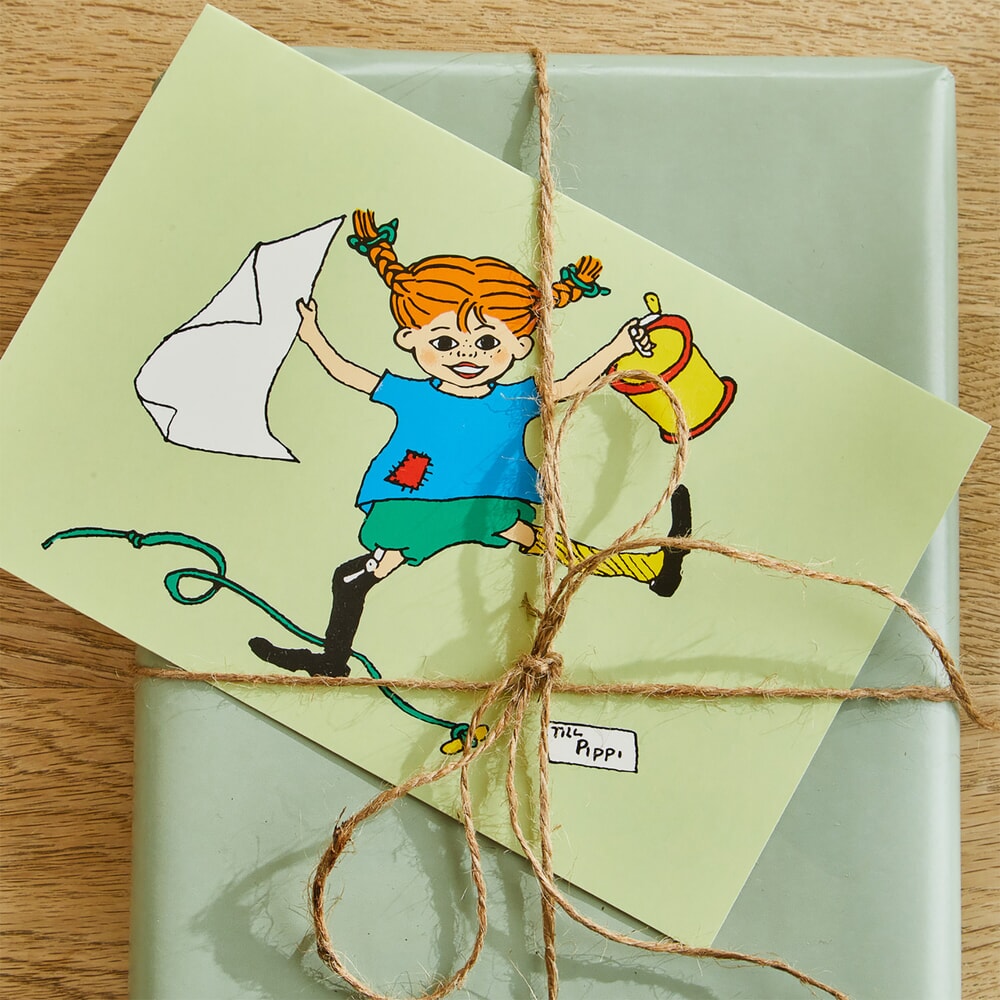 Barbo Toys Pippi-Grußkarte mit Umschlag – Grün (8618)