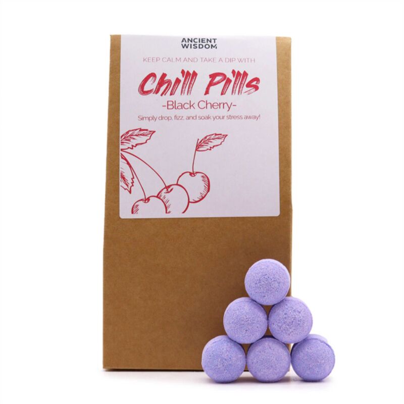 Black Cherry Bath Bombs Fizz Chill Pillen-Geschenkbox