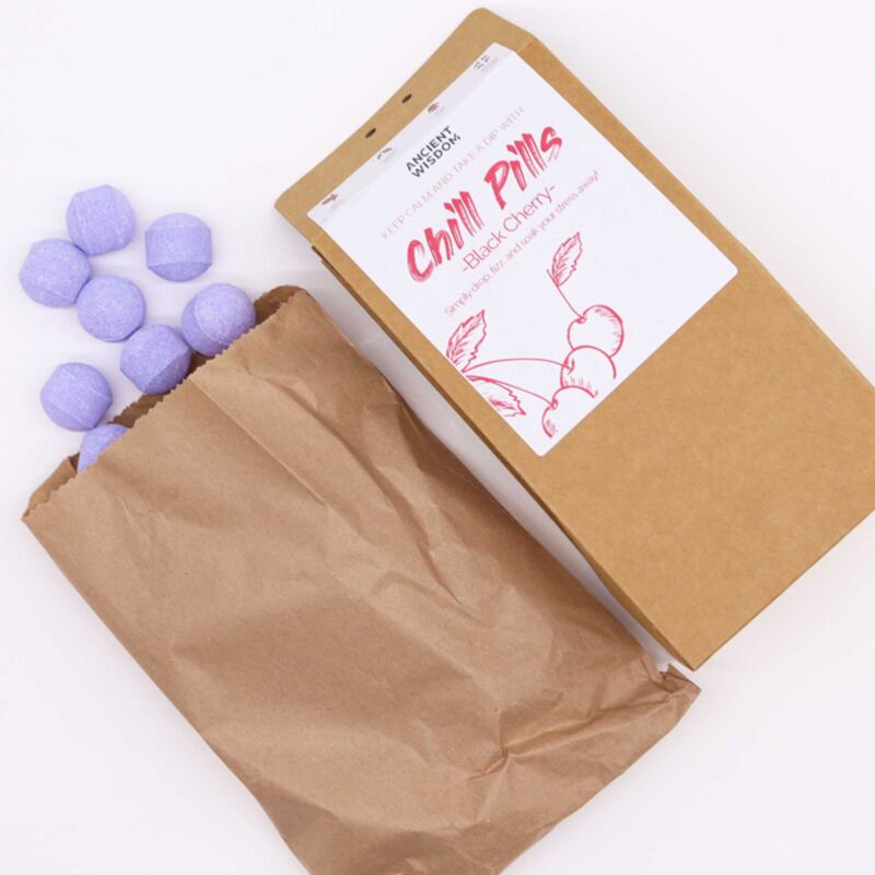 Black Cherry Bath Bombs Fizz Chill Pillen-Geschenkbox