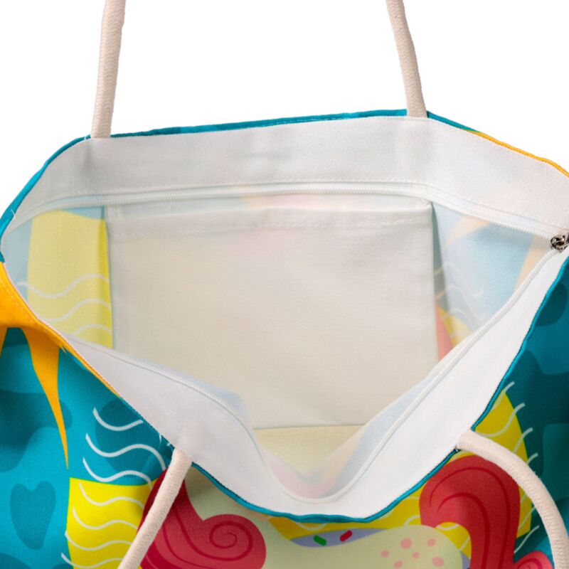 Holiday Vibes Einhorn-Strandtasche aus Segeltuch