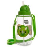 Cutiemals Dinosaurier nachhaltige BPA-freie 450 ml Kinderwasserflasche mit Strohhalm