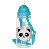 Adoramals nachhaltige, BPA-freie 450-ml-Wasserflasche für Kinder mit Strohhalm