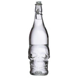 Robuste Wasserflasche aus Glas in Totenkopfform mit 1000 ml Fassungsvermögen für Kaltgetränke