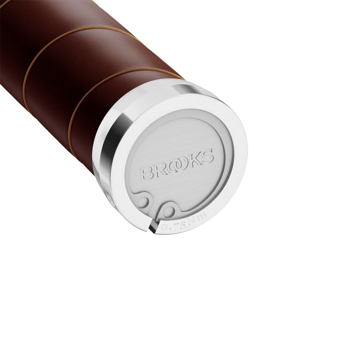 Brooks schlanke Ledergriffe (130+130 mm) – antikbraun