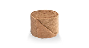 Wool felt vilt met jute 15 cm lichtbruin 5mtr