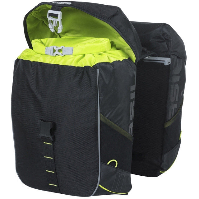Basil Doppel-Fahrradtasche Meilen 34 Liter 13 x 26 x 35 cm (2x) - Schwarzkalk