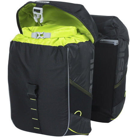 Basil Doppel-Fahrradtasche Meilen 34 Liter 13 x 26 x 35 cm (2x) - Schwarzkalk