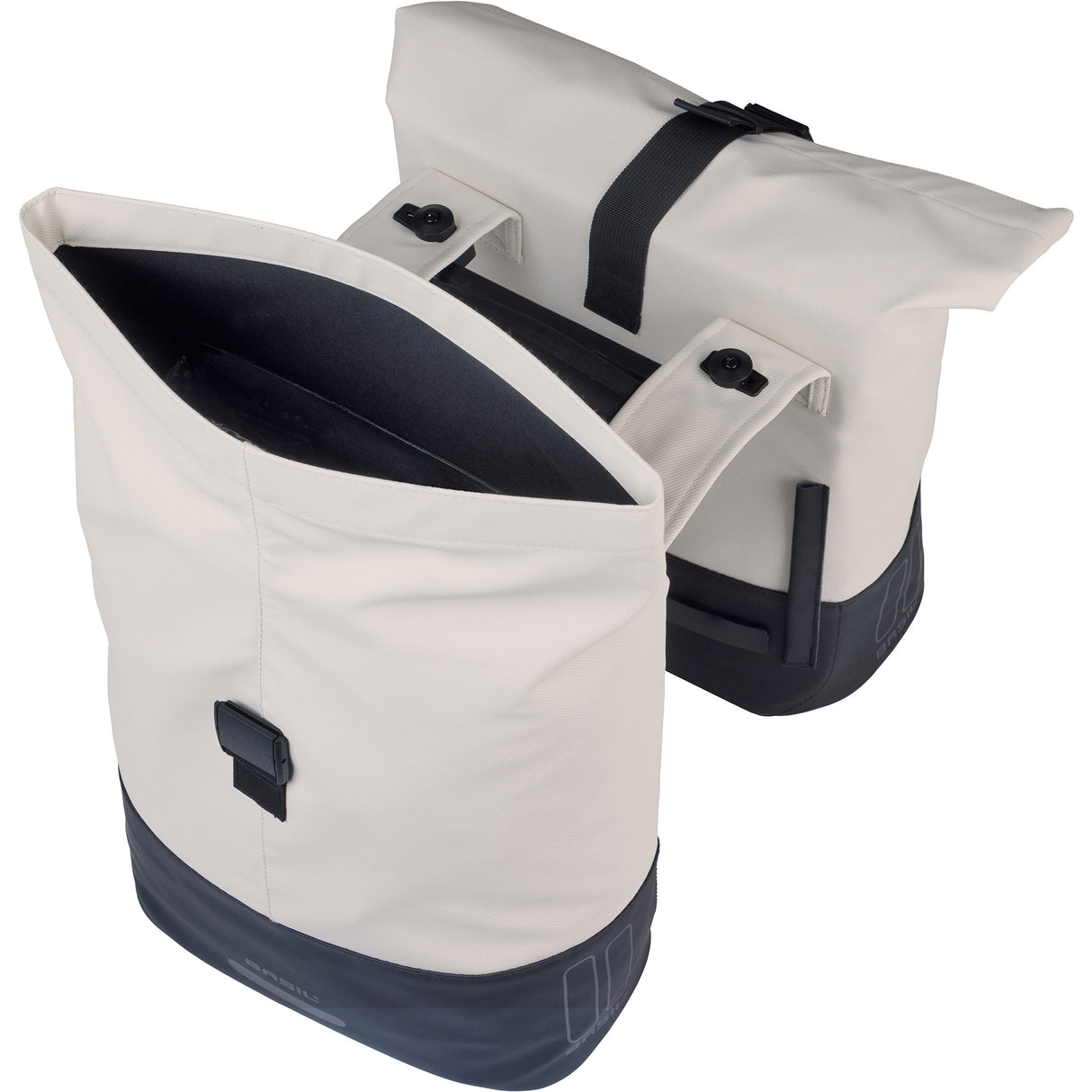 Basil Doppeltasche Cove Mik 2.0. Twin Bags Cove 28-32l Mik Cream Black