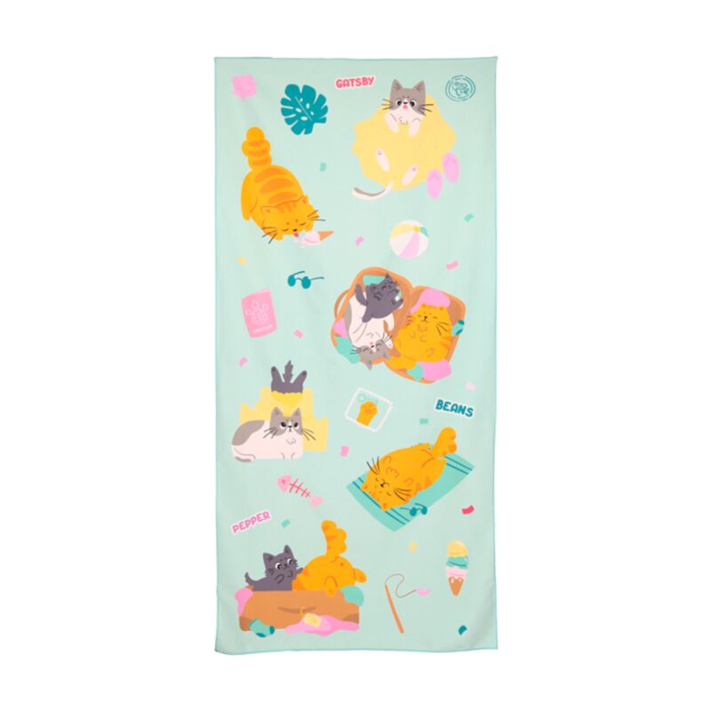 Beans Co Cats Mikrofaser-Strandtuch
