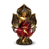 Rotgoldener thailändischer Buddha im Lotussitz