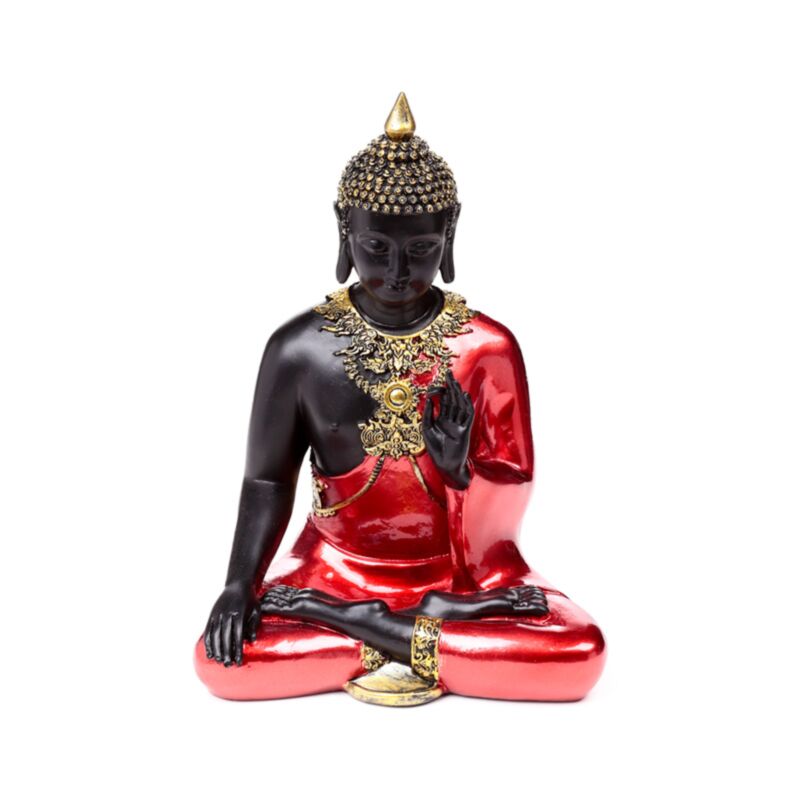 Thailändische Buddha-Meditation aus rotem und schwarzem Gold