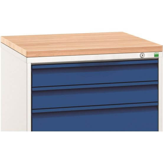 Schubladenkommode mit Holzplatte unten, 65 x 65 cm