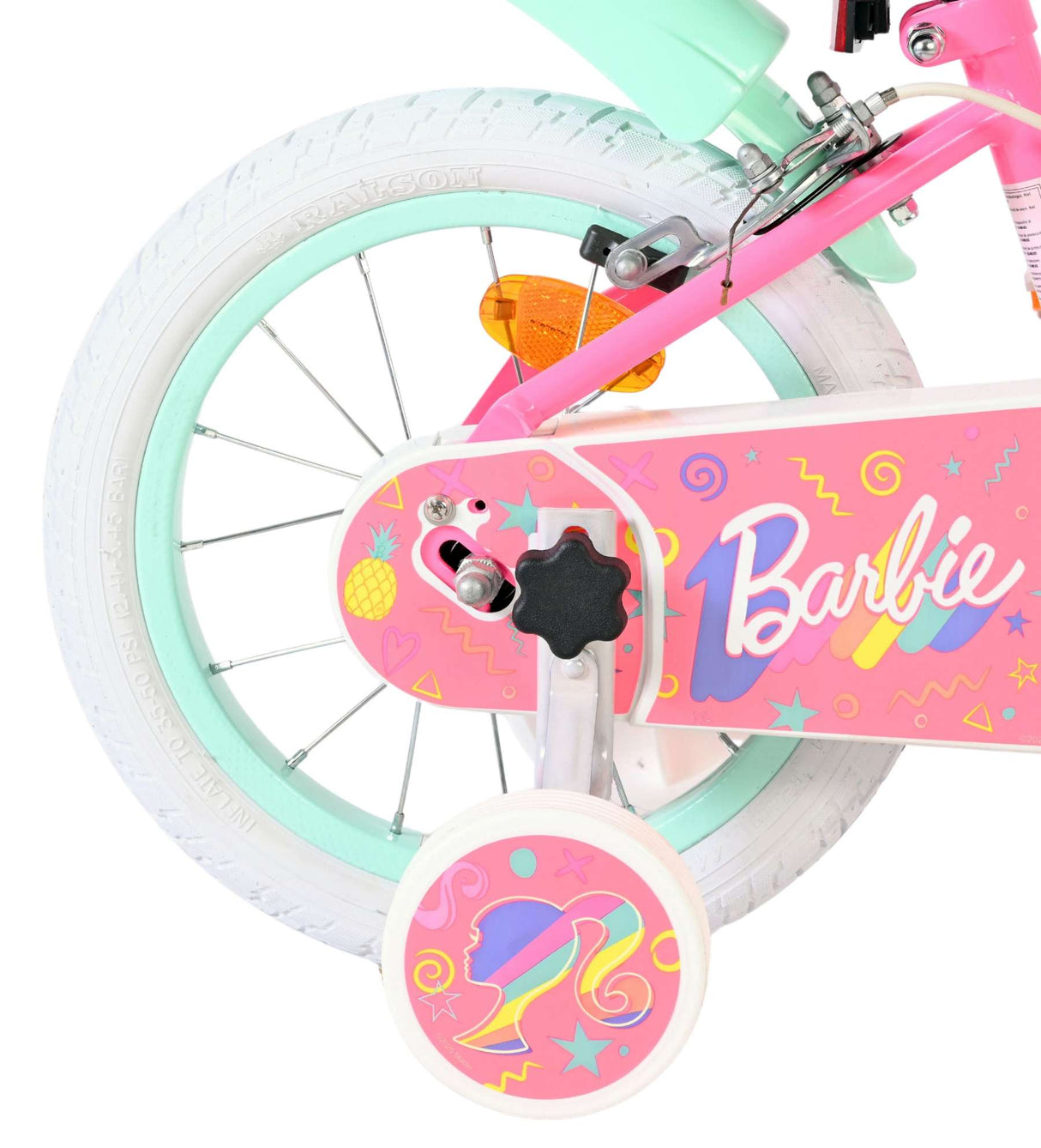 Barbie Kinderfahrrad – Mädchen – 14 Zoll – Pink – zwei Handbremsen