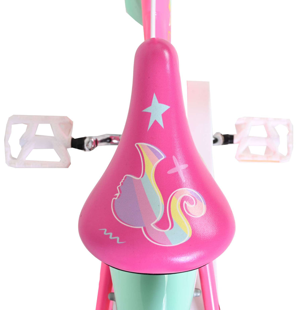 Barbie Kinderfahrrad – Mädchen – 14 Zoll – Pink – zwei Handbremsen