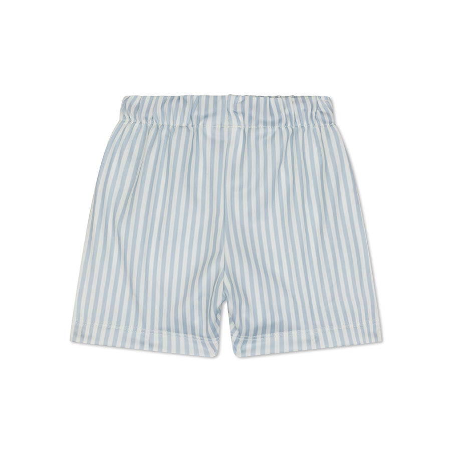 Blaue Streifen | Blau-weiße UV-Schwimmboxershorts für Jungen