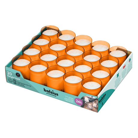 Bolsius professionelle Relight-Nachfüllung orange ø52x64 mm 24 Stunden (20 Stück)