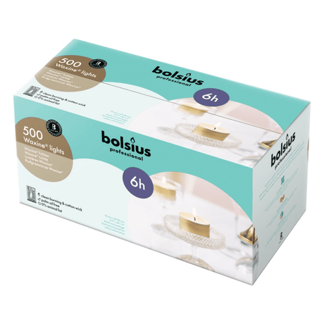 Bolsius Profi-Teelichter ø38x19 mm 6 Stunden (500 Stück)