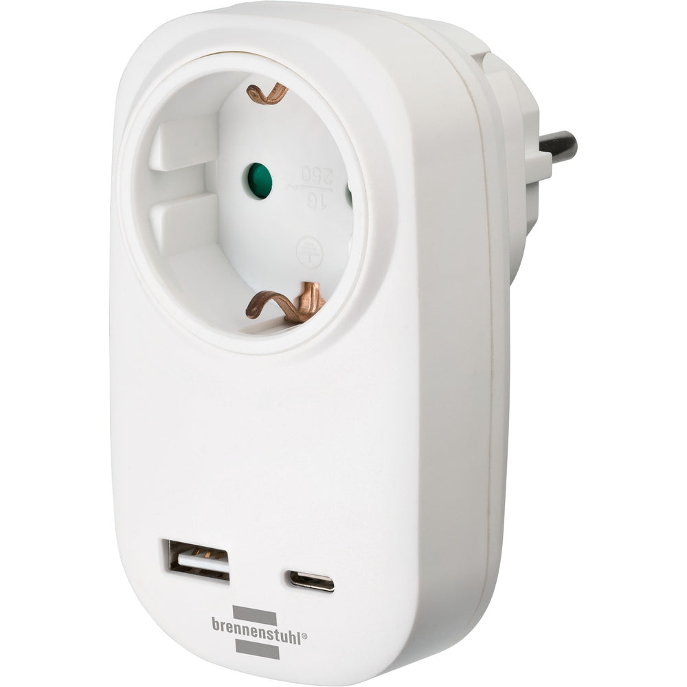 Brennenstuhl Plug -Adapter mit USB C -Lieferung für Snel