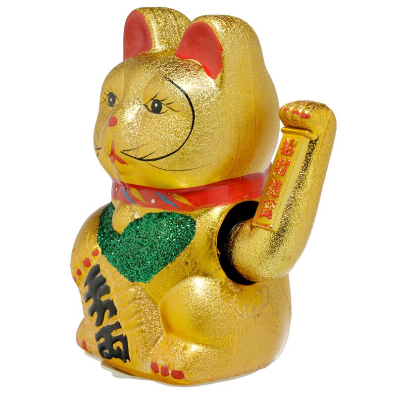 Augen offen 21cm Maneki Neko Glückskatze