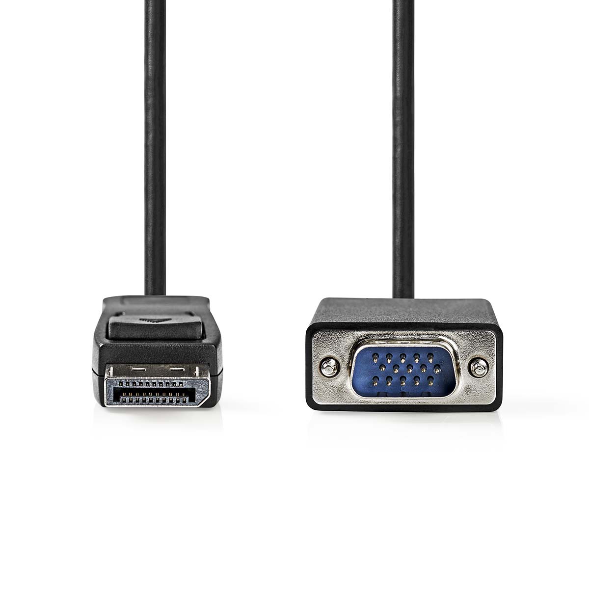 Nedis VGA-Kabel | Display-Port-Stecker | VGA-Stecker | vernickelt | maximale Auflösung: 1080p | 1,00m | rund | PVC | schwarz | Tag - ccgl37301bk10