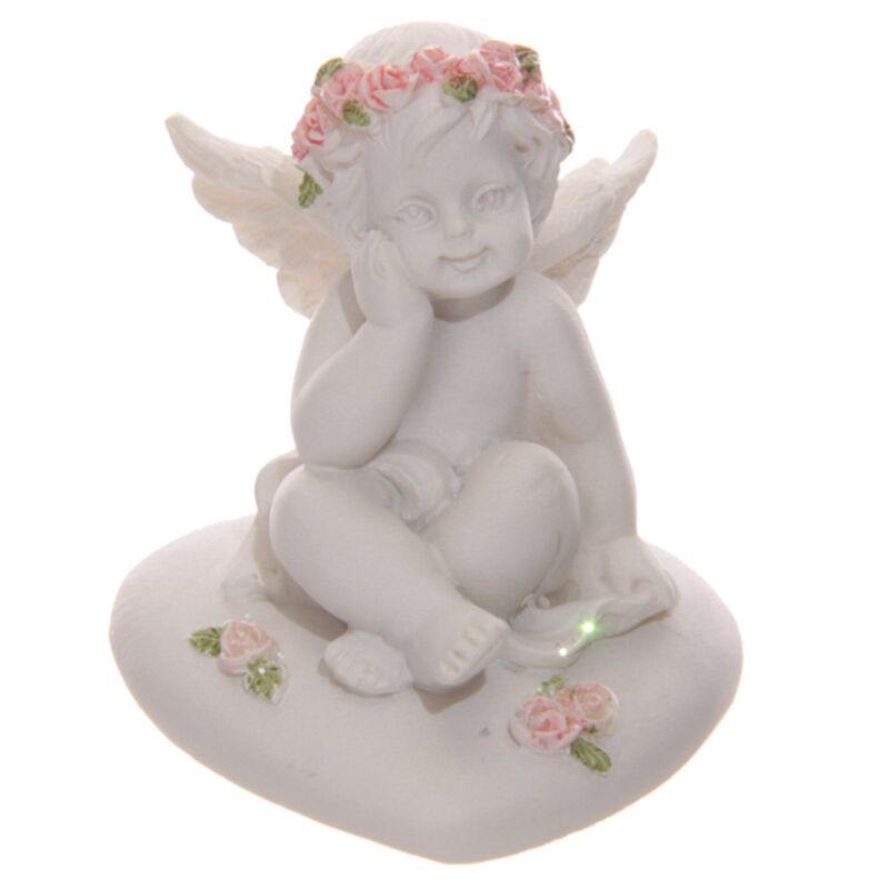 Cherubim rosa Rosen, sitzt auf dem Herzen