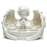 Weißer Cherub 3 Teelichthalter