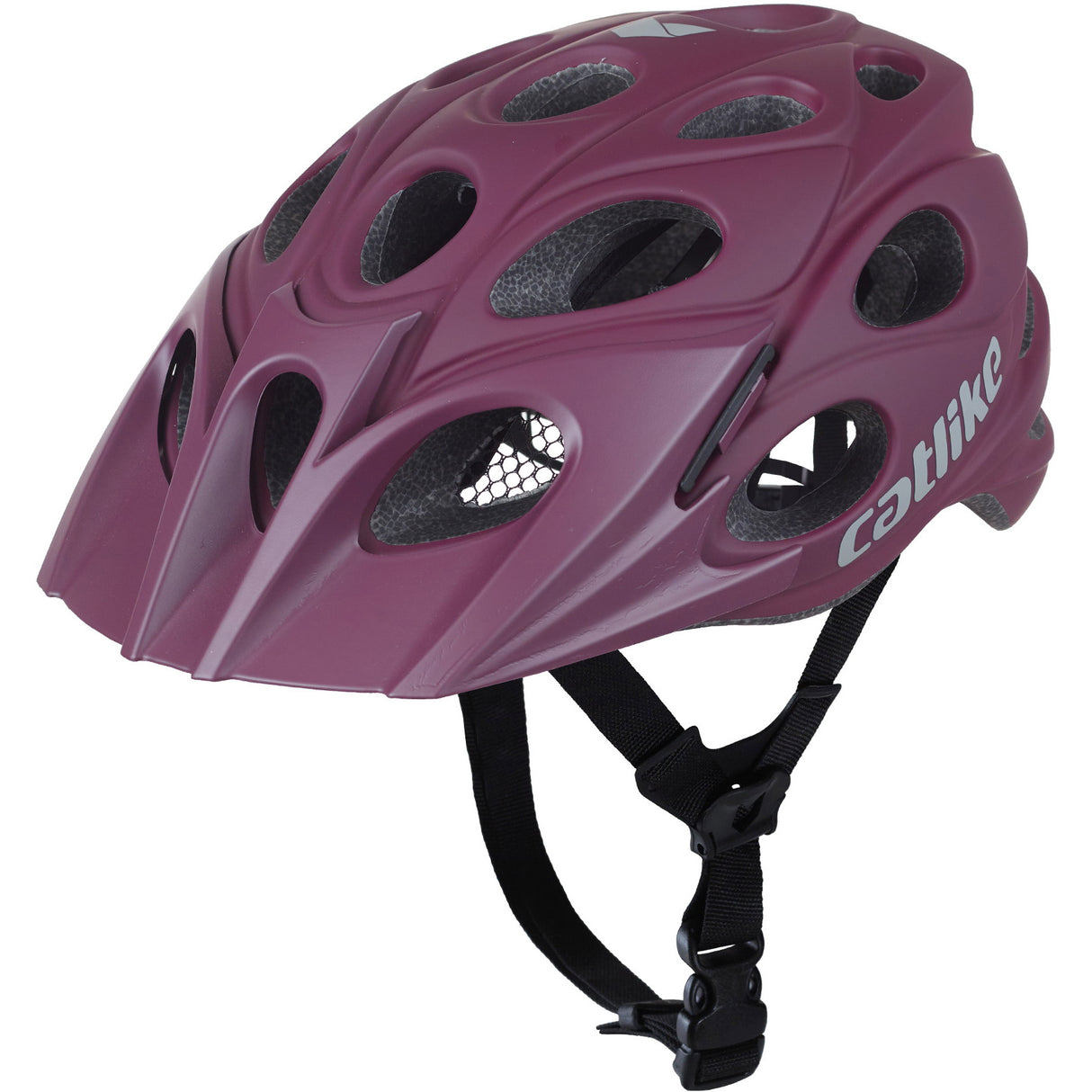 Katzenartiger MTB-Helm, Blattgröße M, 55–57 cm, Burgunderrot