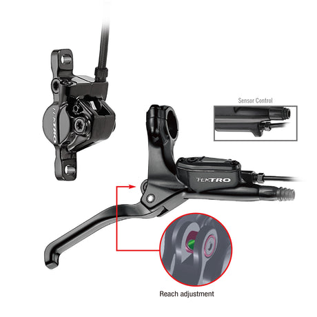 Tektro HD-E350 Hydraulische Scheibenpanzerung LH + Sensorkabel 1800 mm schwarz