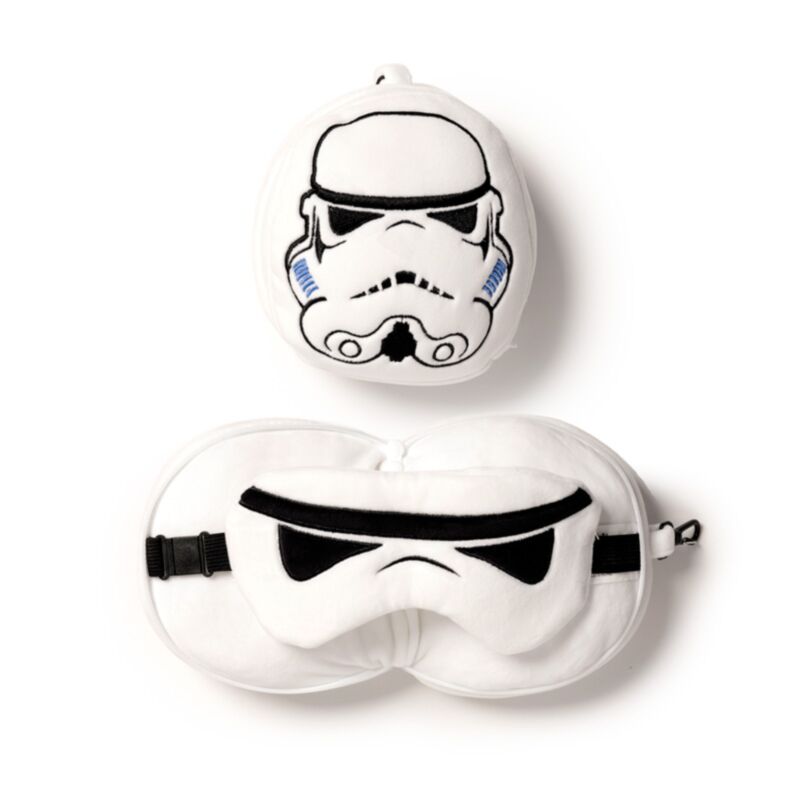 Relaxeazzz Plüsch, die originale Stormtrooper-Schlafmaske mit rundem Reisekissen