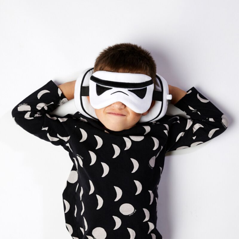 Relaxeazzz Plüsch, die originale Stormtrooper-Schlafmaske mit rundem Reisekissen