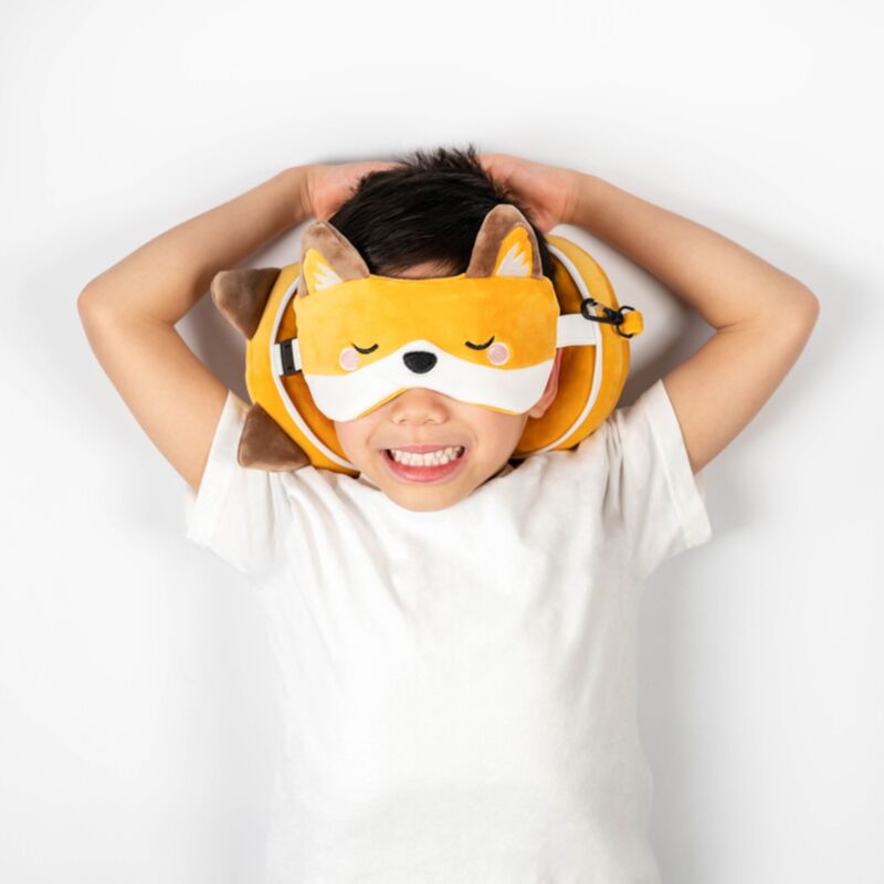 Relaxeazzz adoramals Finnick der Fuchs runde Reisekissen-Schlafmaske