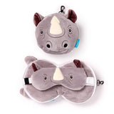 Relaxeazzz Rhino runde Reisekissen-Schlafmaske