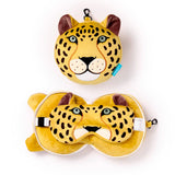 Relaxeazzz Leopard runde Reisekissen-Schlafmaske