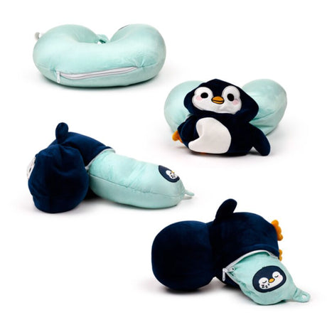 Swapseazzz Adoramals Pinguin 2-in-1-Plüsch-Reisekissen