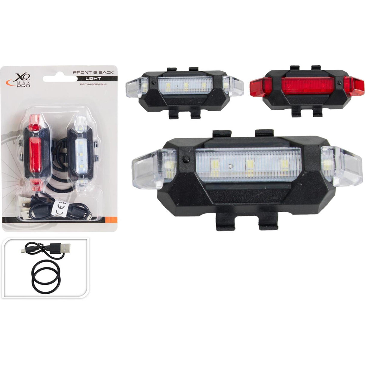 Xqmax fietslamp set 2-delig op usb