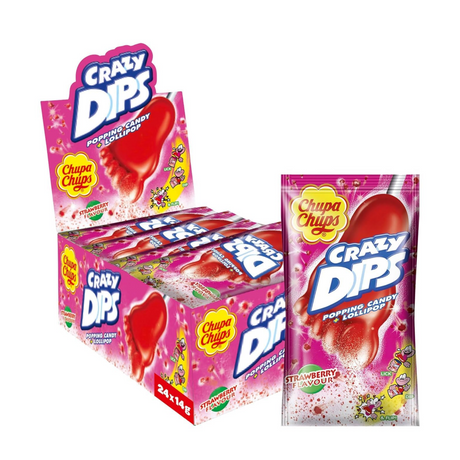 Chupa Chups Chupa Crazy Dips Erdbeere (24x 14 Gramm)