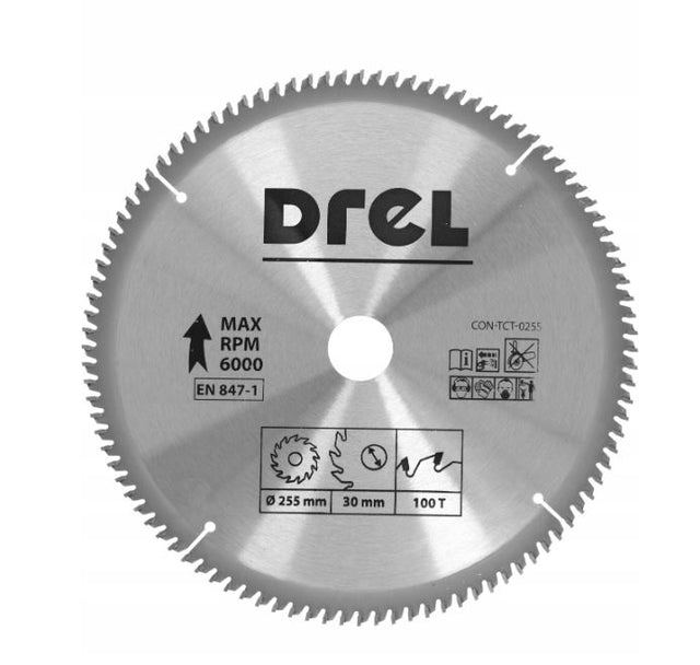 Drel-schijfzaag voor zie 255 x 30 mm, 100t, aluminium