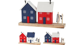 Houten huisjes 20x10cm 2ass