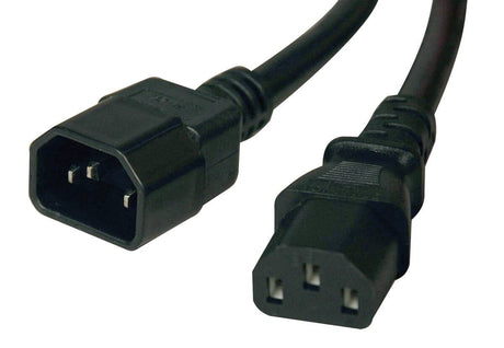 IEC320-C13 auf C14 Stromverlängerungskabel 2 Meter – schwarz