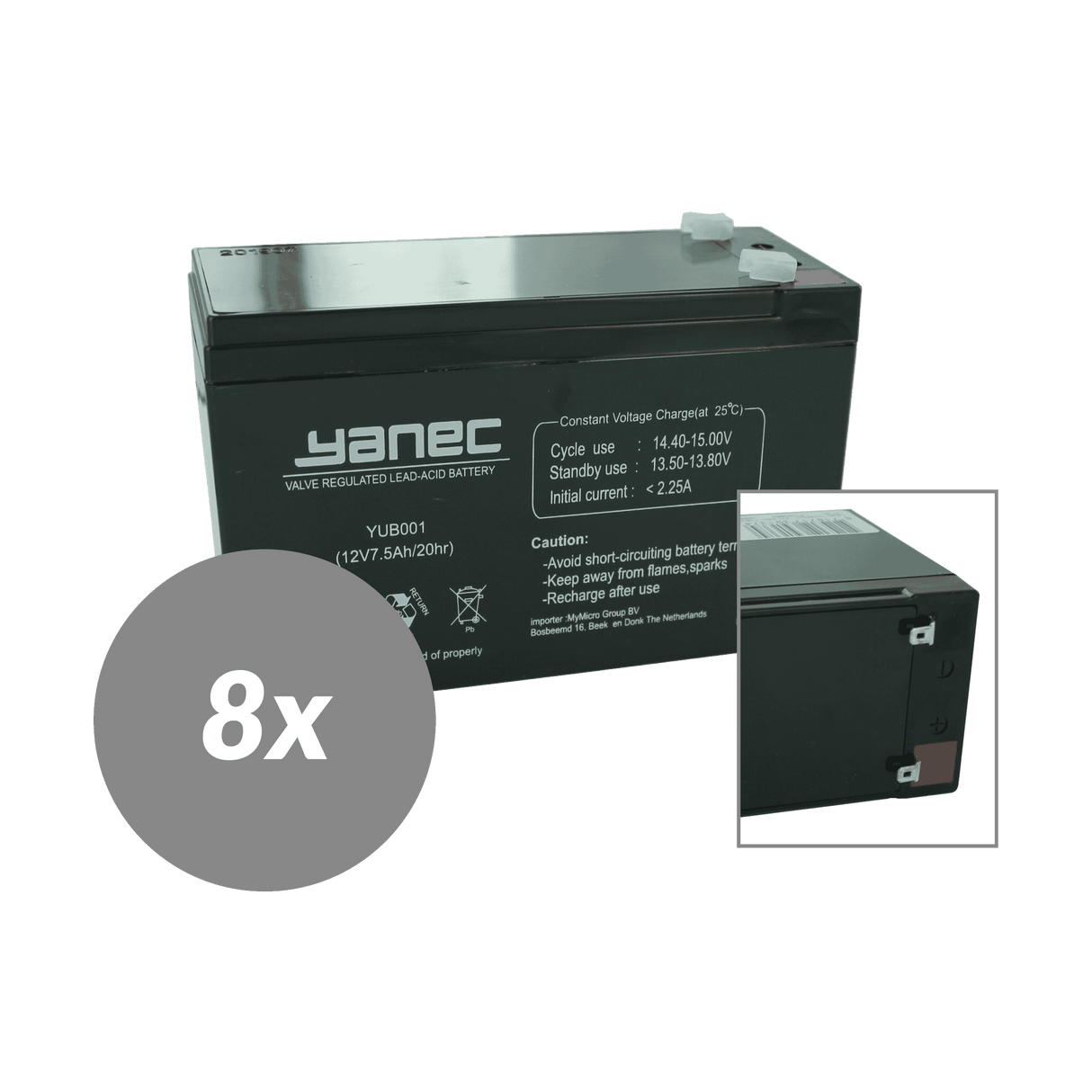 Yanec USV-Batterie-Ersatzset RBC12 (ohne Kabel)