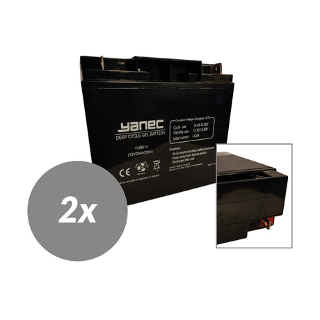 Yanec Gelbatterie 12V 20Ah Ersatzset (exkl. Kabel)